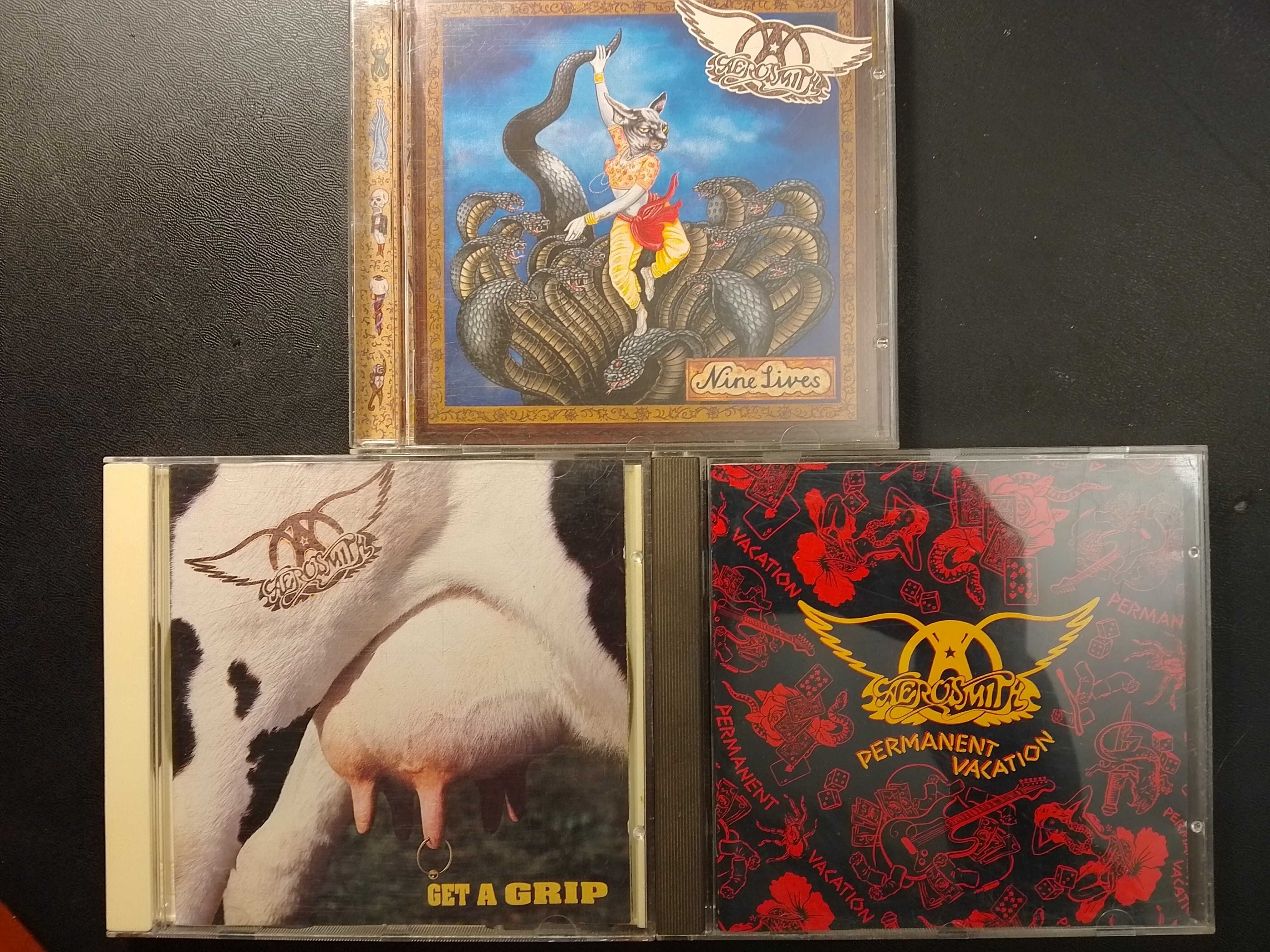 3 фирменных CD Aerosmith | Nine Live | Get A Grip | Permanent Vacation
