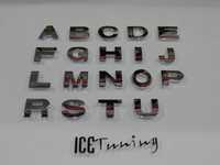 Letras decorativas em Metal em cromado C/autocolante