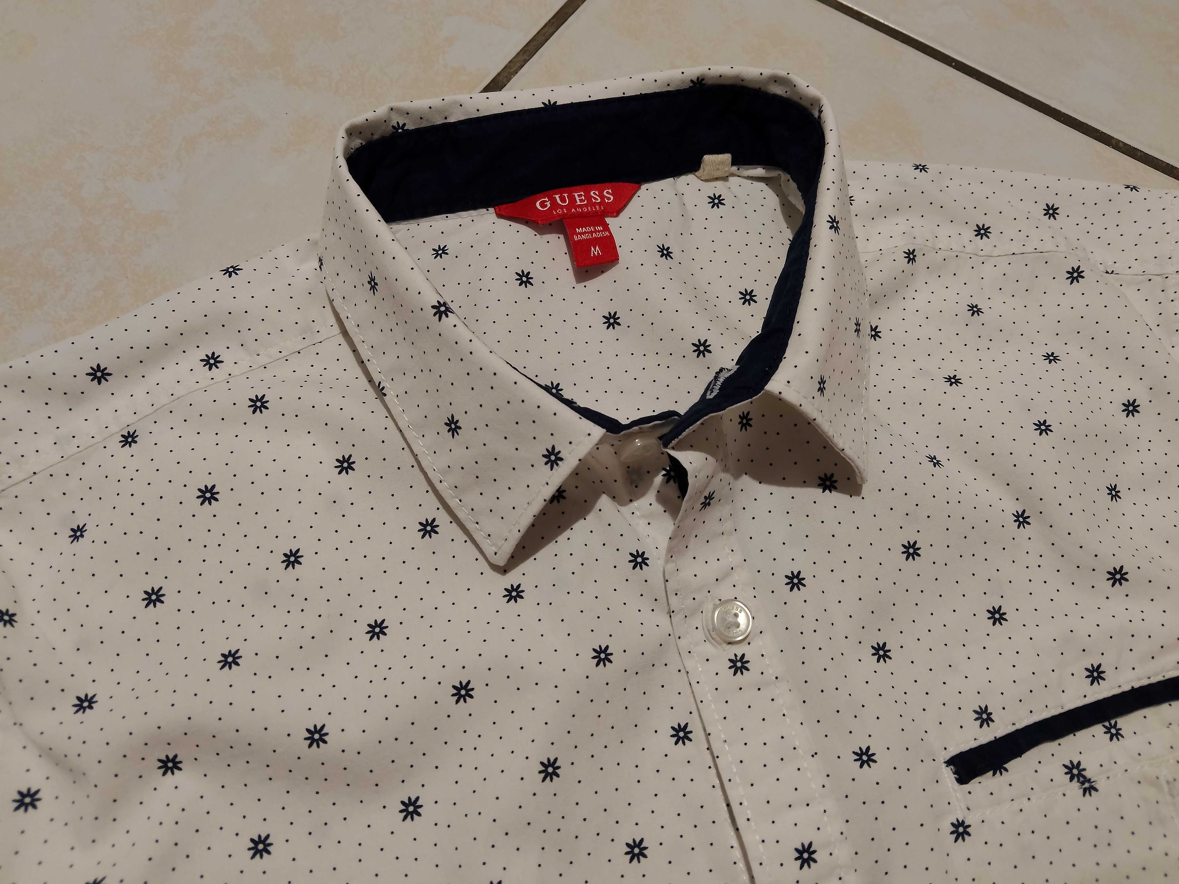 GUESS - NOWA! z LOGO Koszula Męska krótki rękaw rozmiar M