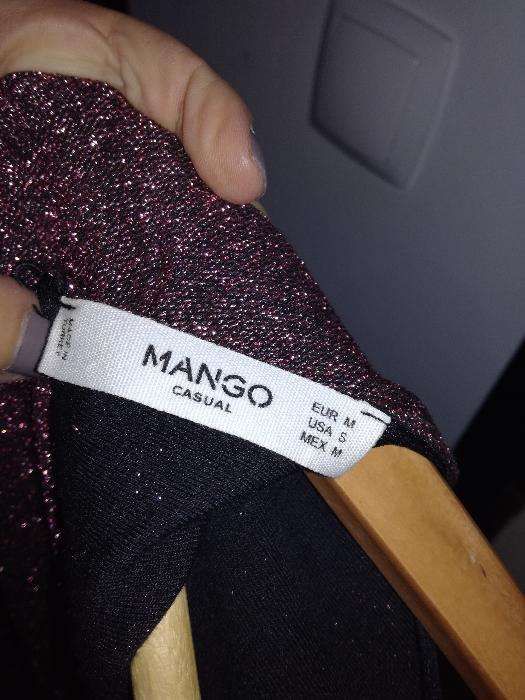 Vestido metalizado Mango