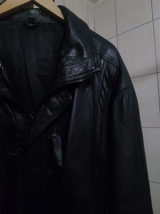 kurtka męska XL skórzana Diplomat ekologicznie eco leather czarna vint