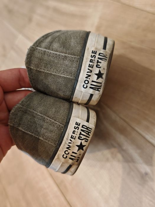 Converse trampki zielone oliwkowe 46,5 buty biała podeszwa niski khaki