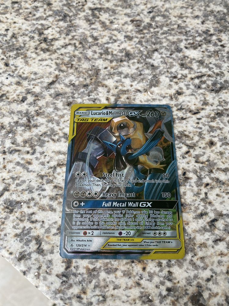 carta pokemon Lucario e Melmetal GX
