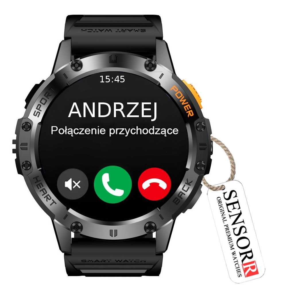 Smartwatch Zegarek Męski LATARKA Ciśnieniomierz ROZMOWY 530mAH AMOLED