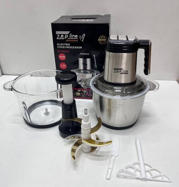 Измельчитель кухонный Zepline ZP-00219 с 2 чашами метал чоппер 3000 Вт