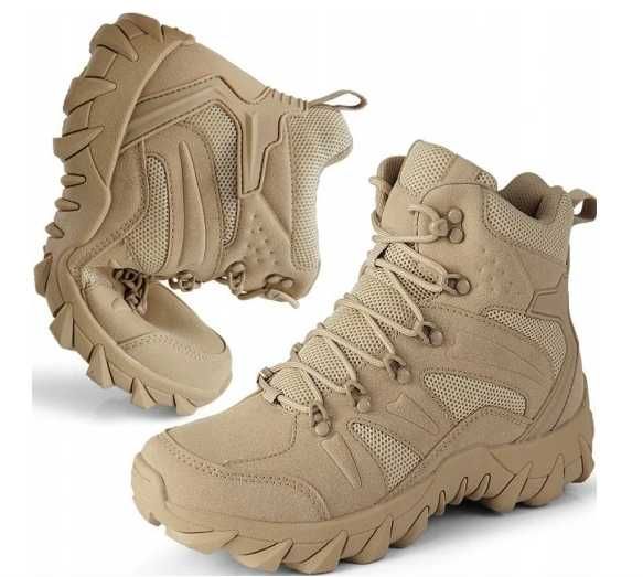 Skórzane Buty Wojskowe, Taktyczne, Trekkingowe, Wodoodporne 40-45