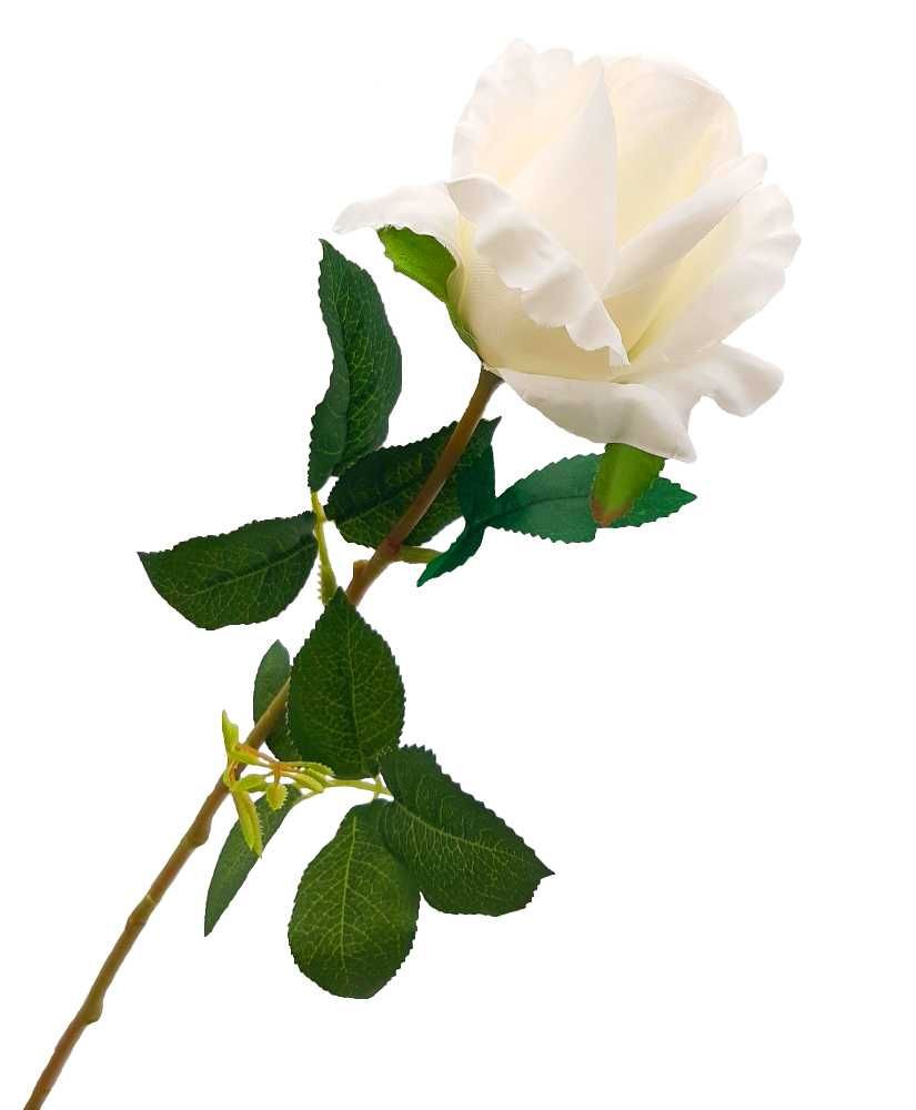 Sztuczna róża gałązka biała róża sztuczna długa 75cm