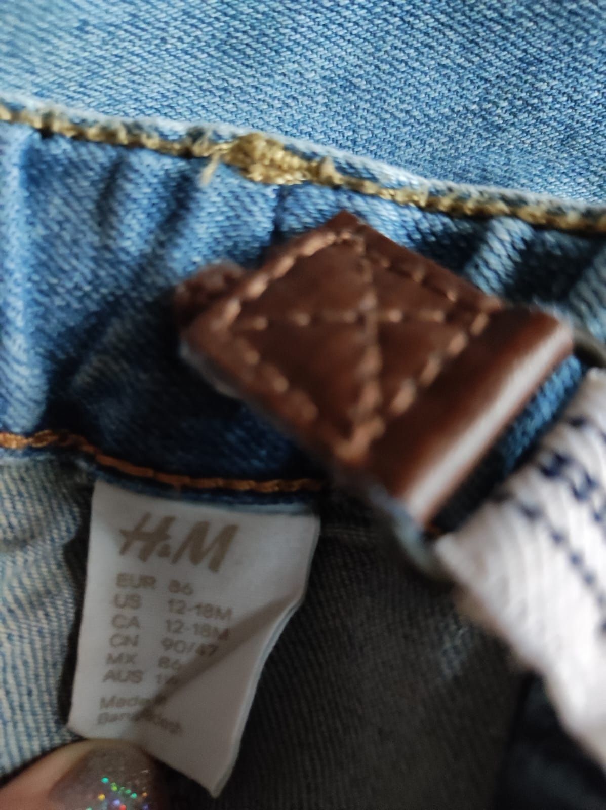 Spodnie jeansy z szelkami H&M jasne r.86 12-18m