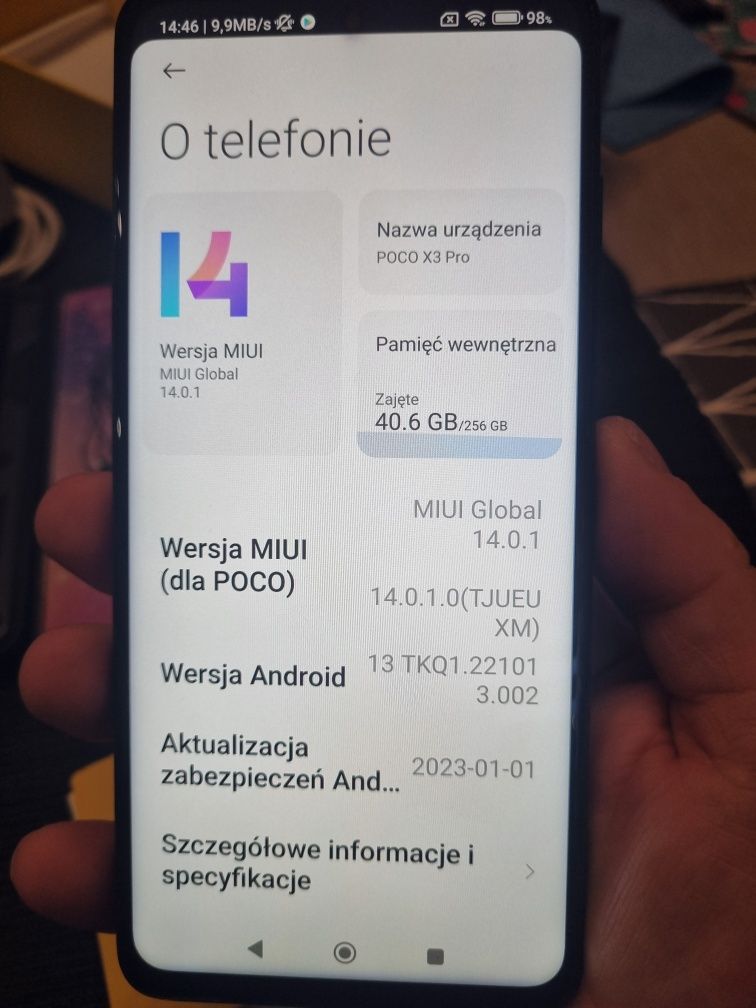 POCO X3 PRO 8GB RAM/256GB ROM kolor FROST BLUE - idealny!