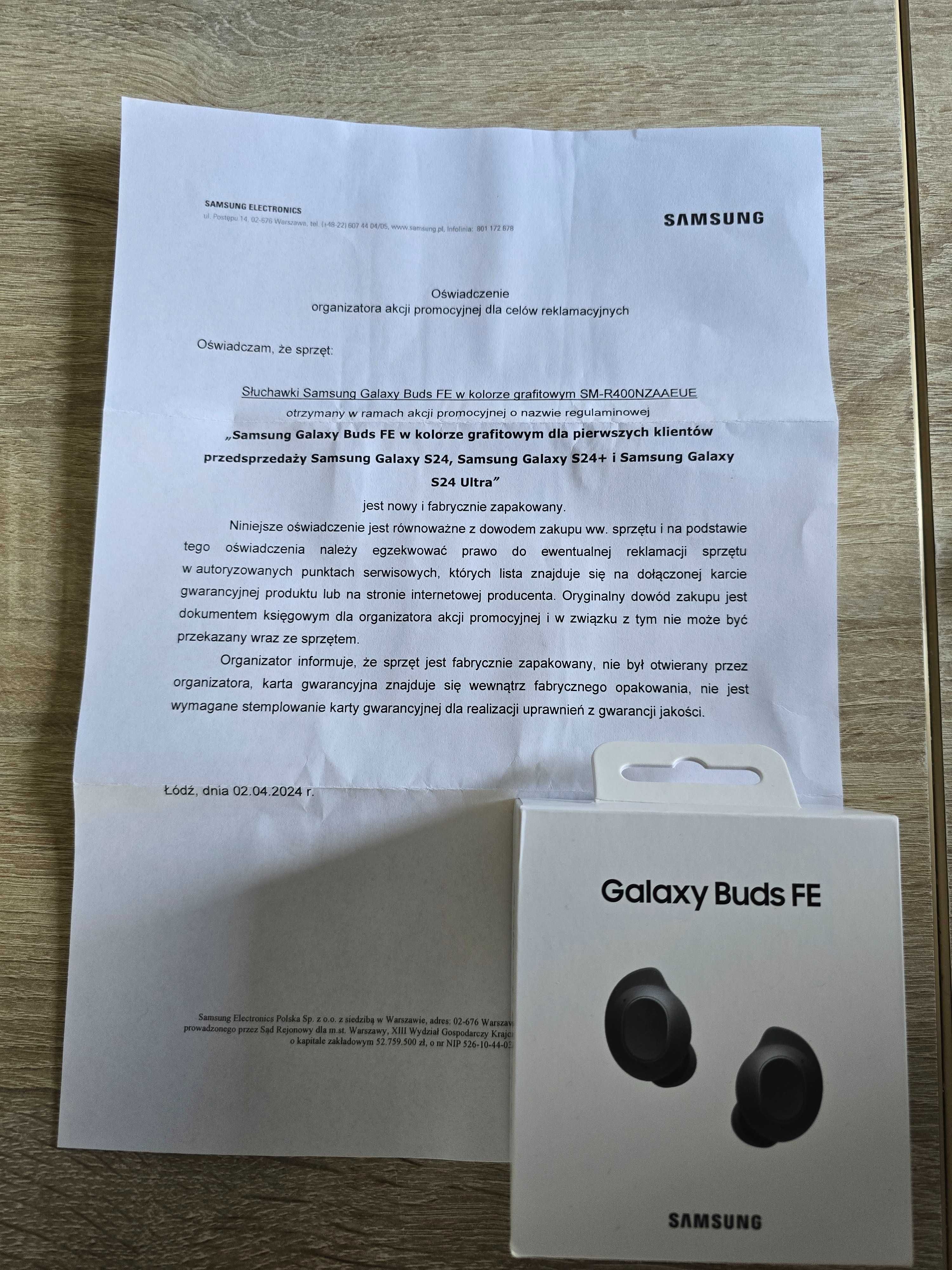 Słuchawki bezprzewodowe Samsung Galaxy Buds Fe