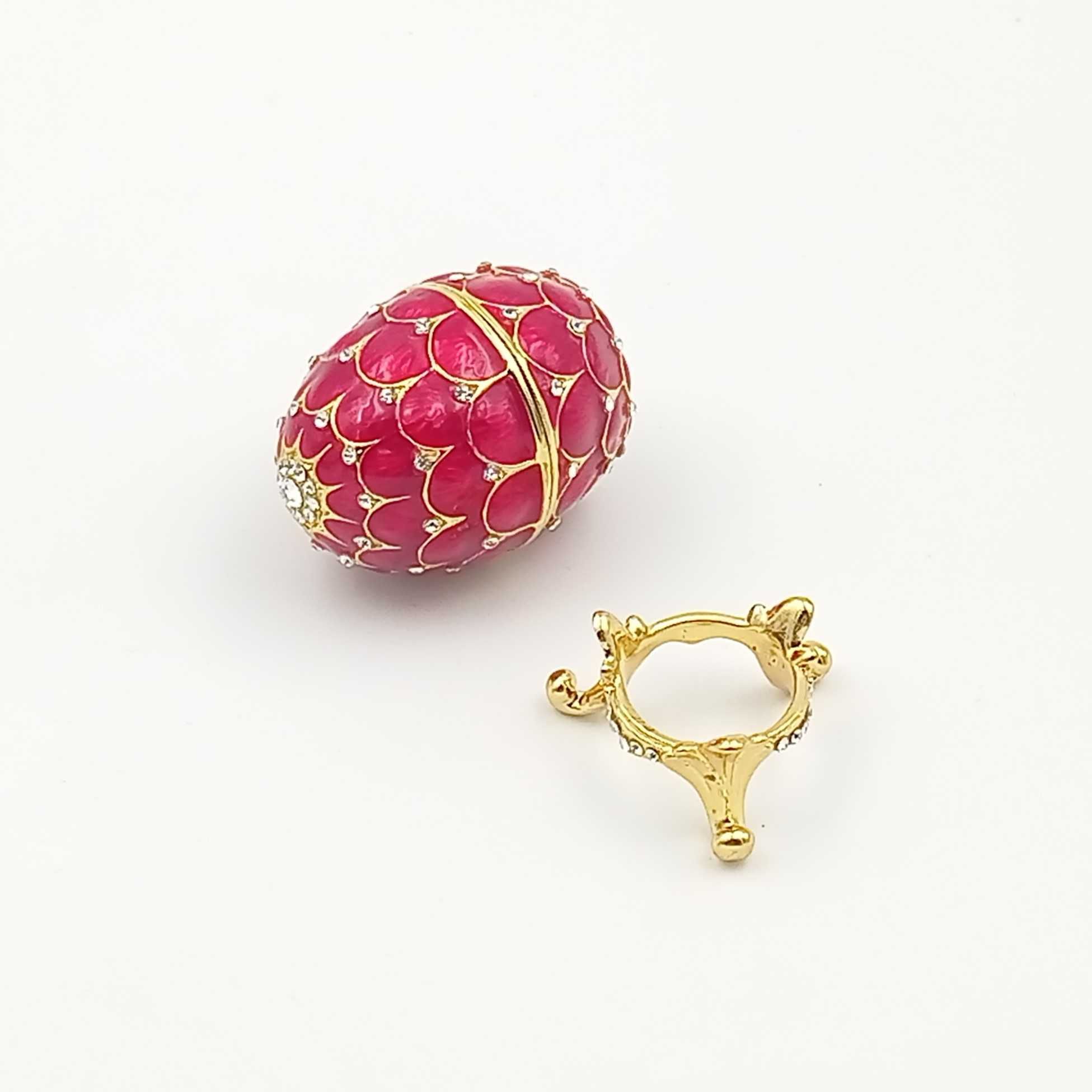Jajko jajo faberge pojemniki szkatułka czerwone
