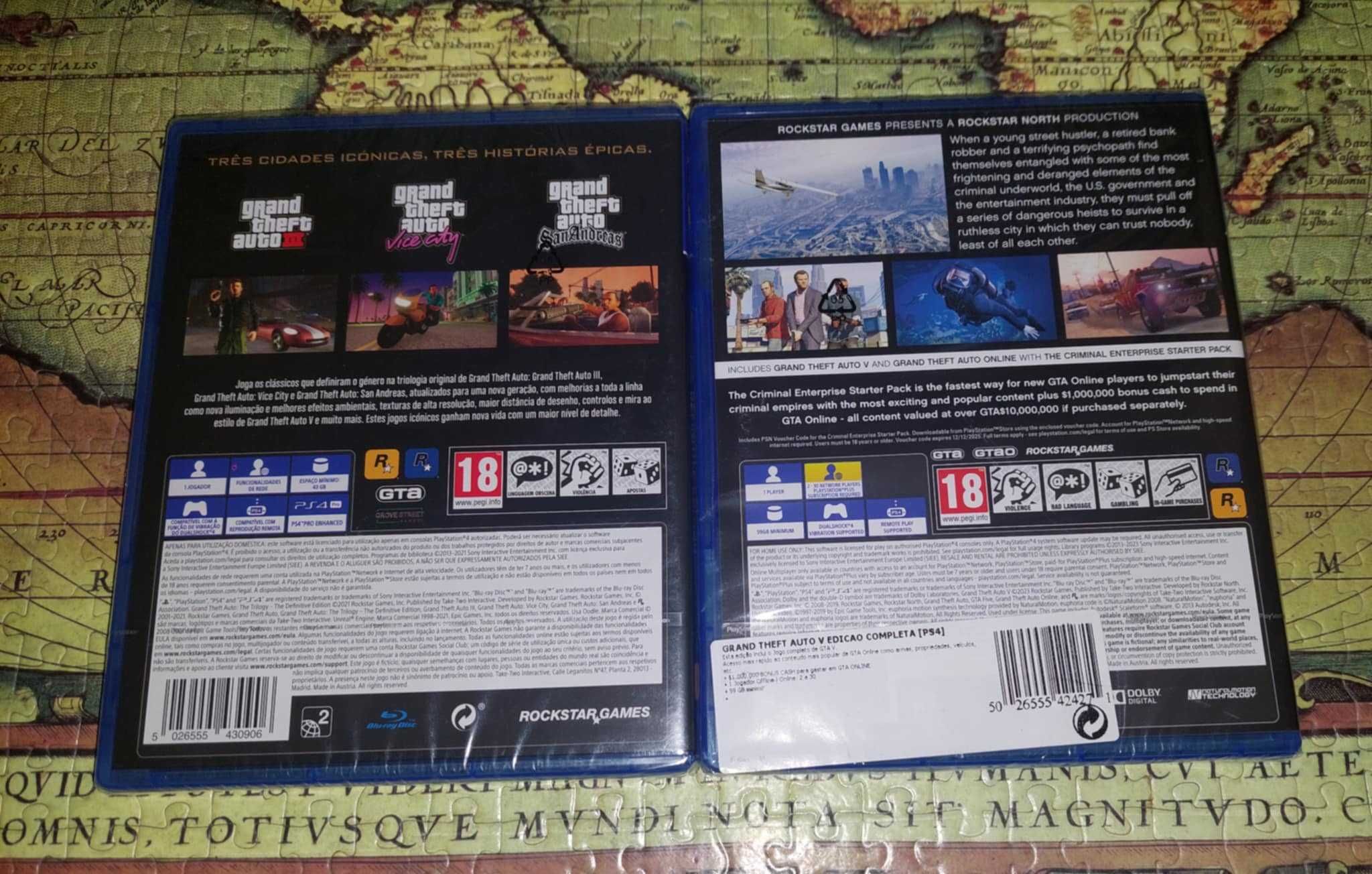 (Ps4) Gta V Premium Edition + Gta Trilogy Novos e Selados