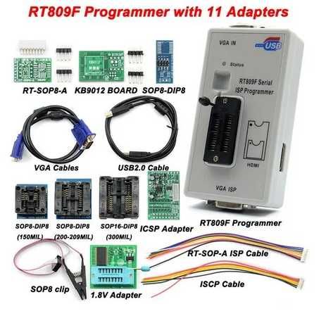Програматор RT809F + адаптери  11 штук