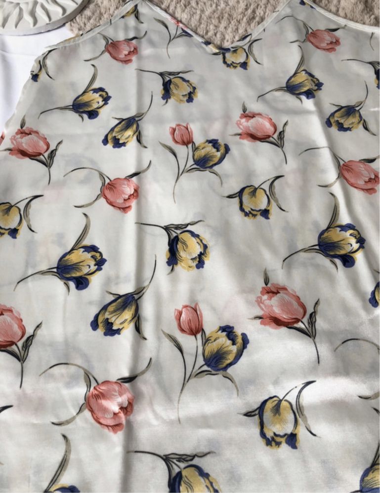 Koszula nocna w tulipany vintage M 38