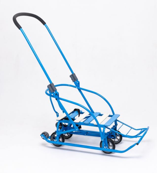 Складні санки на колесах з батьківською ручкою «Мрія»