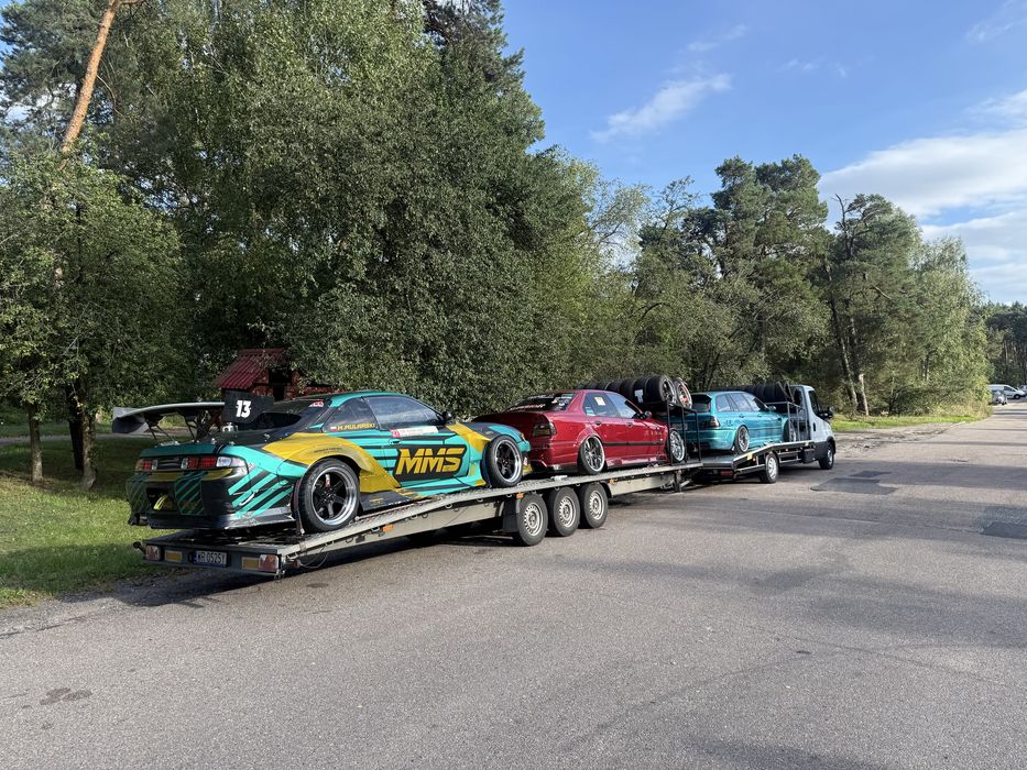 Wynajem przyczepy 3500kg lawety na dwa auta podwojna 8,5m Blyss Radom