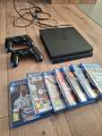 PlayStation 4 Slim + 2 pady + 7 gier – komplet gotowy do gry