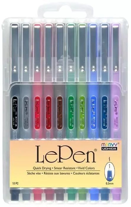 Długopisy Marvy Le Pen Dark (10 sztuk). UCHIDA