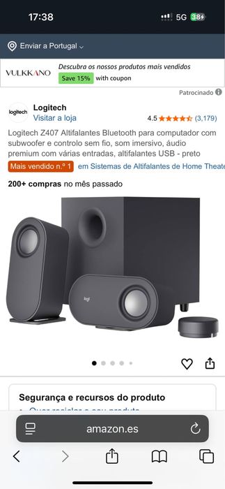 Colunas bluetooth com subwoofer e controlo sem fio
