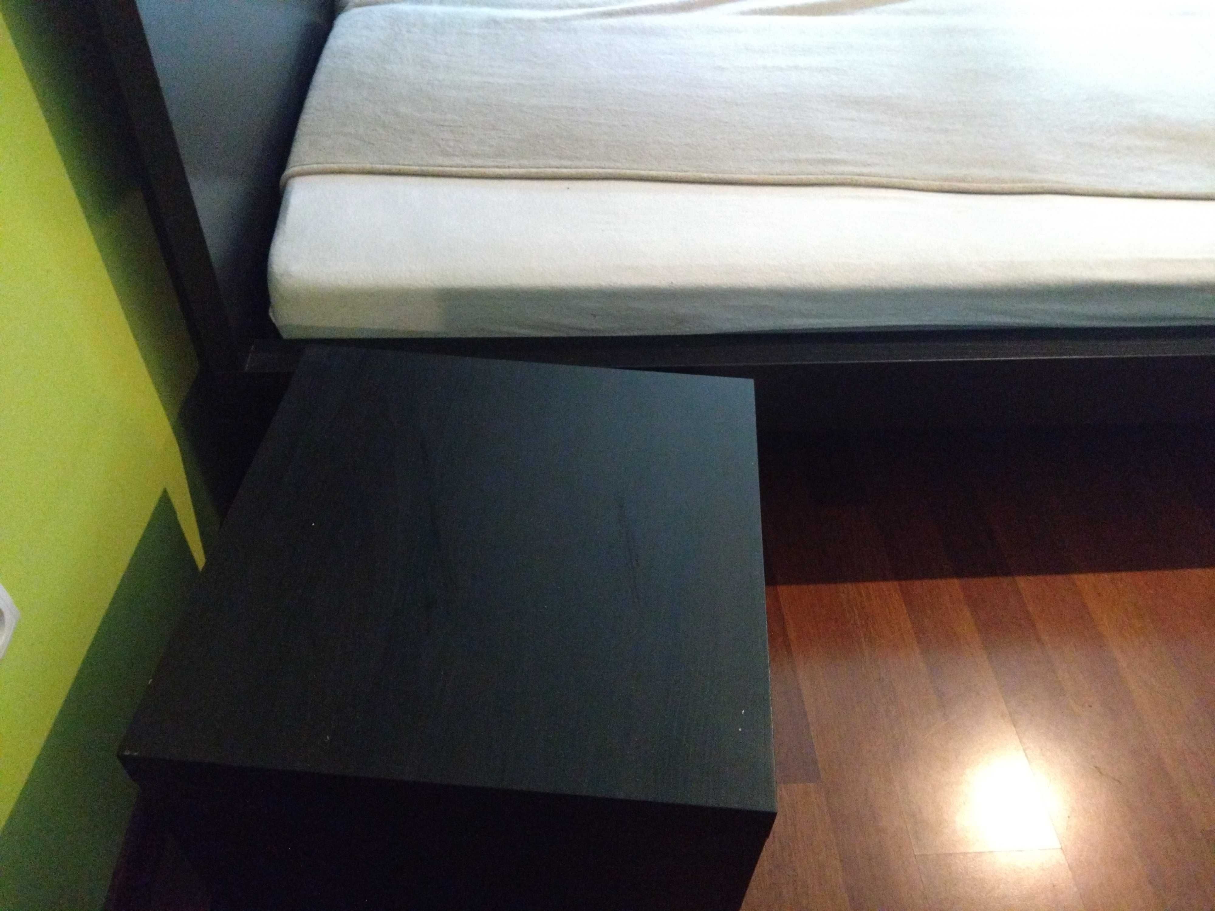 Ikea duże łóżko czarne + szafki nocne 2x