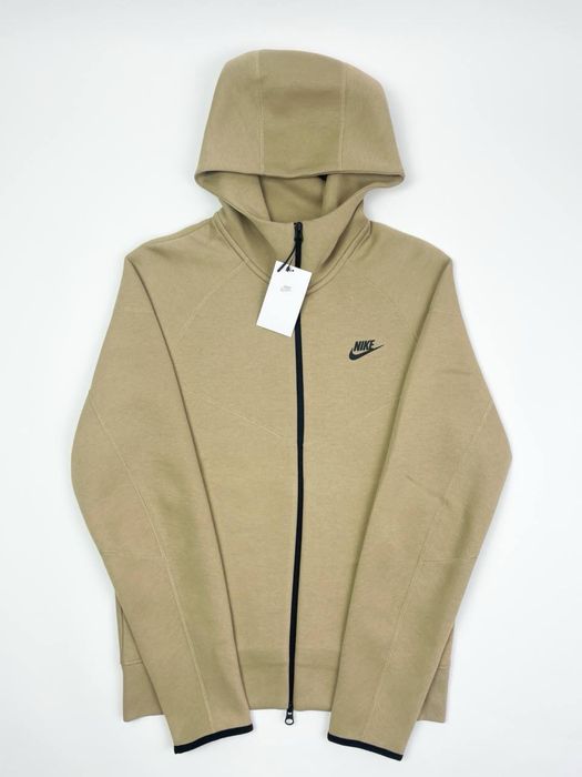 Оригінал! Чоловіче Зіп Худі Nike Tech Fleece бежеве (S) / Нове!