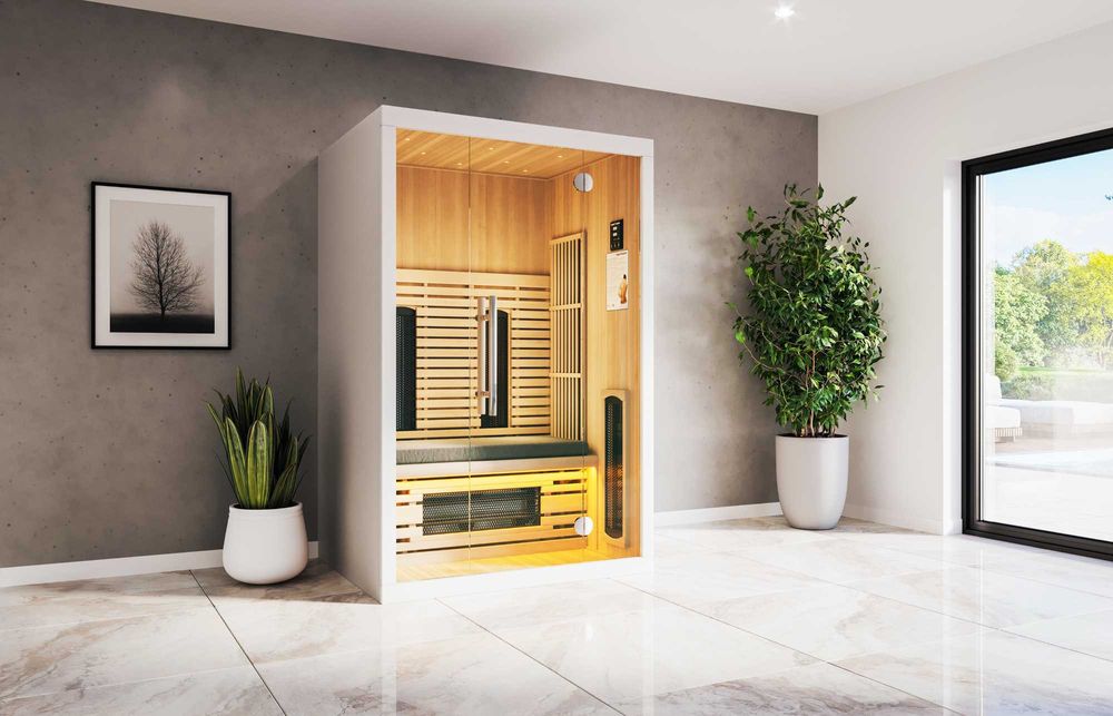 MAŁA Sauna Infrared do ŁAZIENKI - Infraplus™ 125 Valero Biały Cedr