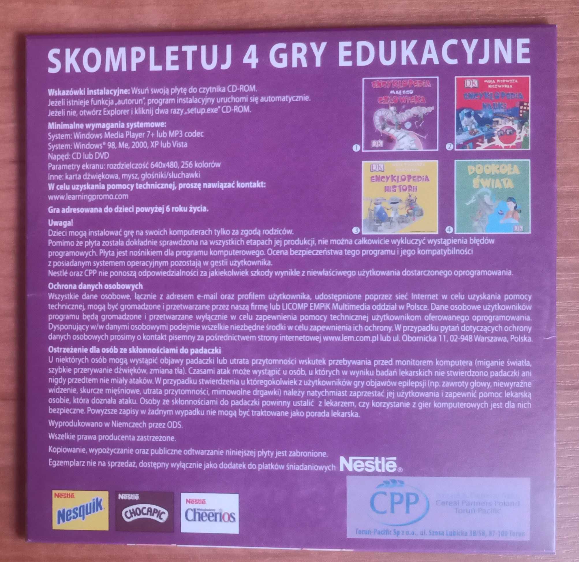 Encyklopedia małego człowieka Gra edukacyjna PC CD