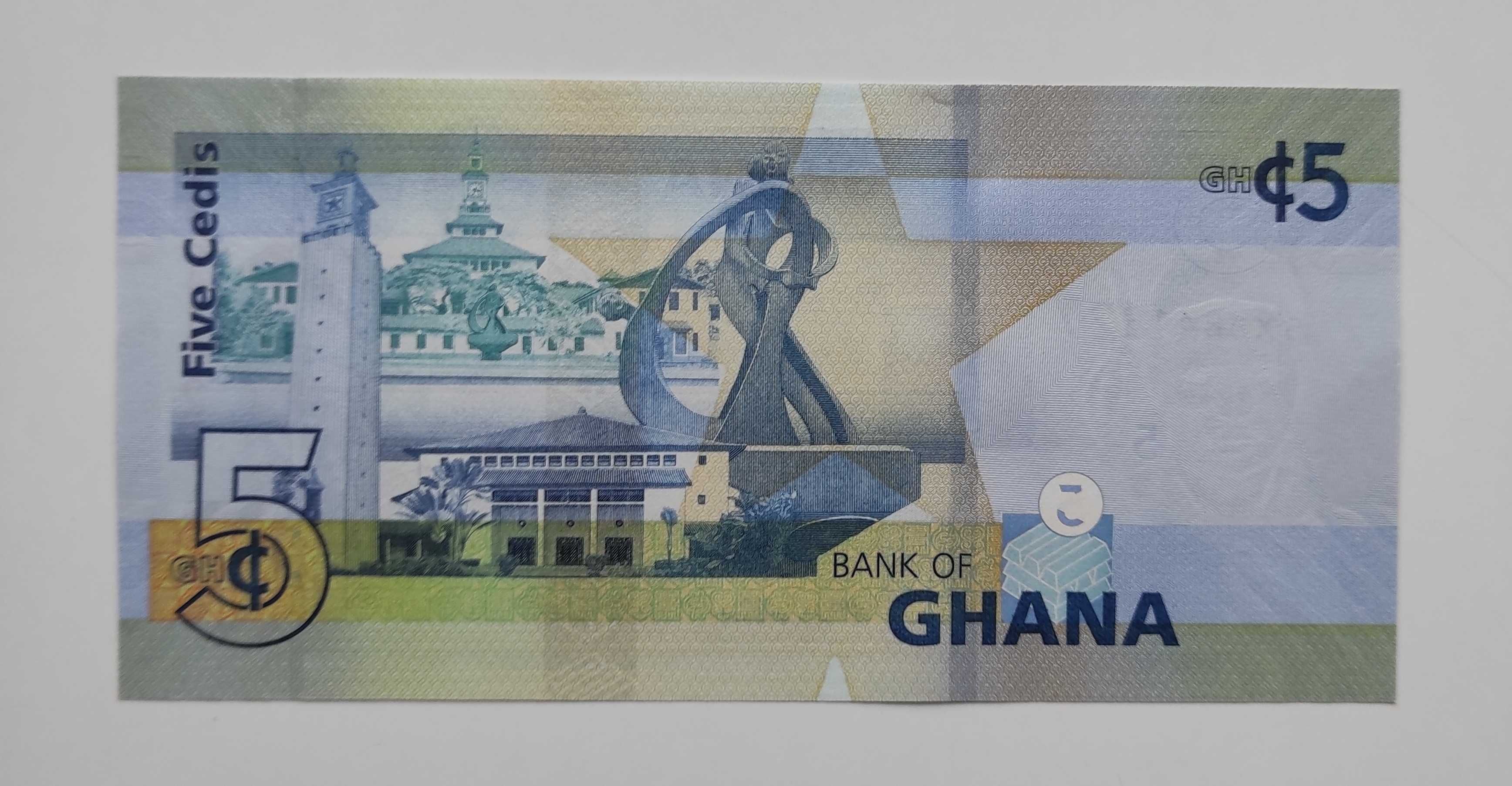 Banknot 5 cedis Ghana UNC 2019