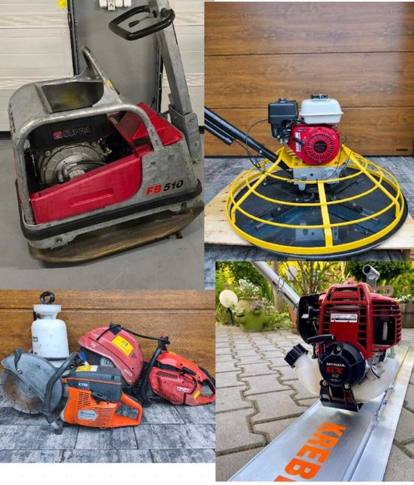 Zagęszczarka,piły do betonu , zacieraczka,łata wibracyjna