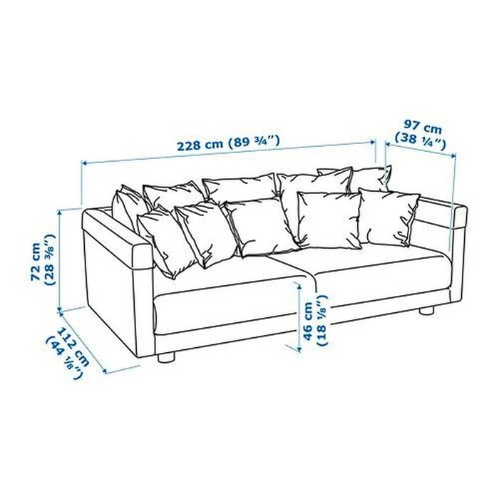 STOCKHOLM 2017 Sofá 3 lugares, Cinza escuro