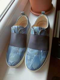 Ecco mokasyny 38r buty damskie skóra naturalna niebieskie idealny stan