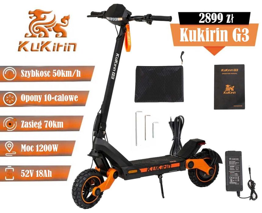 Hulajnoga elektryczna KuKirin G3 1200W 52V 18Ah Wersja 2025