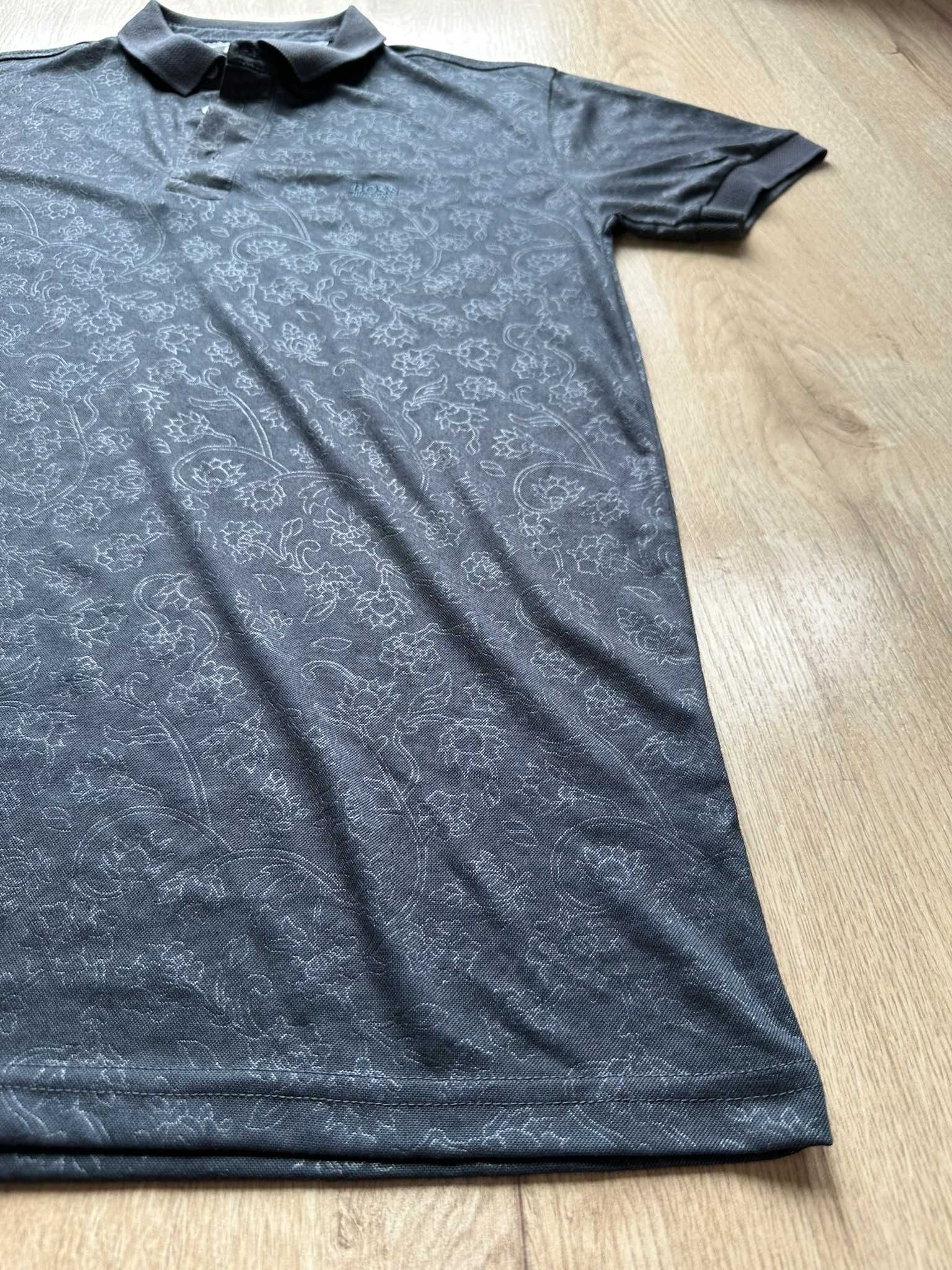 Hugo Boss koszulka polo męska XXL grafit paisley 100 % bawełna