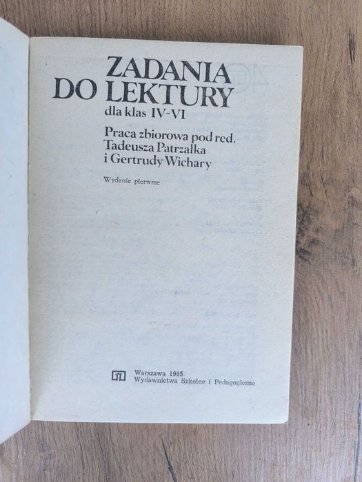 Zadania do lektur dla klas IV-VI retro 1985