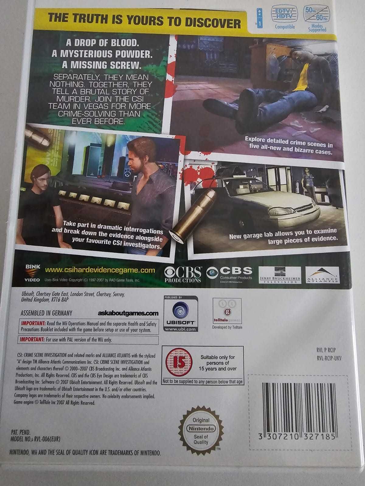 CSI Hard Evidence Nintendo Wii komplet zadbana