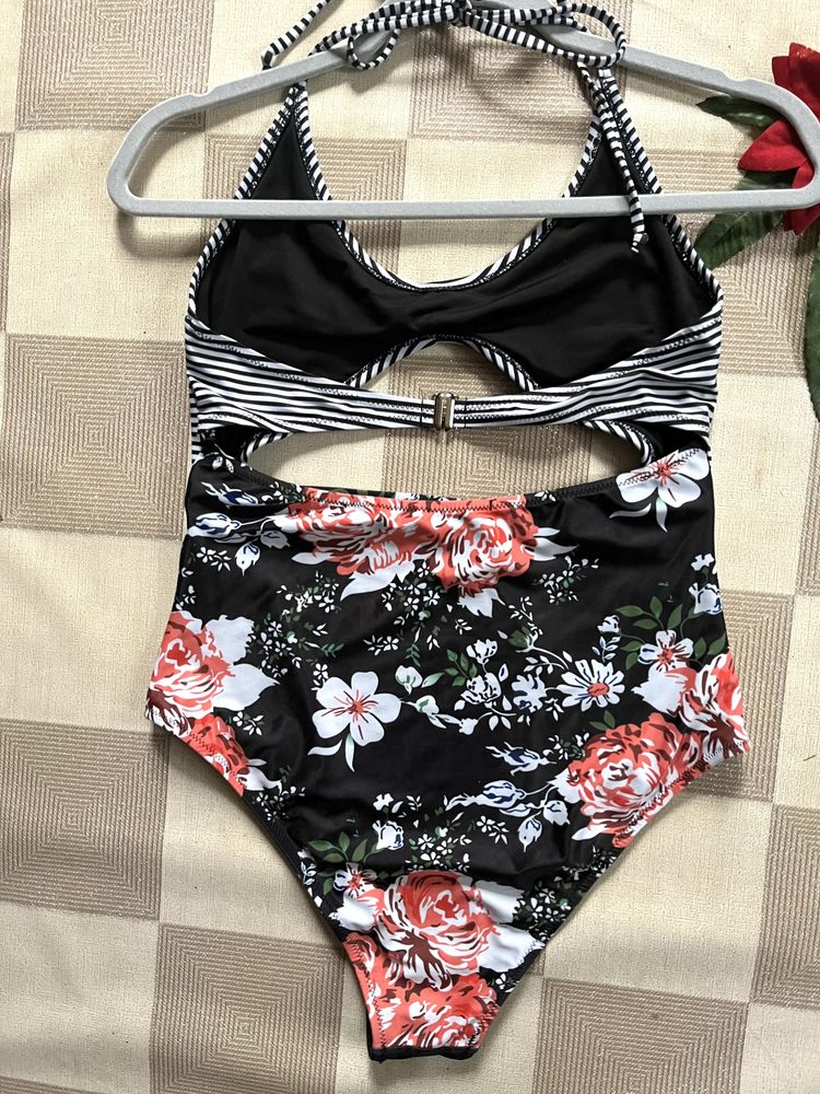 Strój kąpielowy iClosam kostium jednoczęściowy monokini kwiaty M/L now