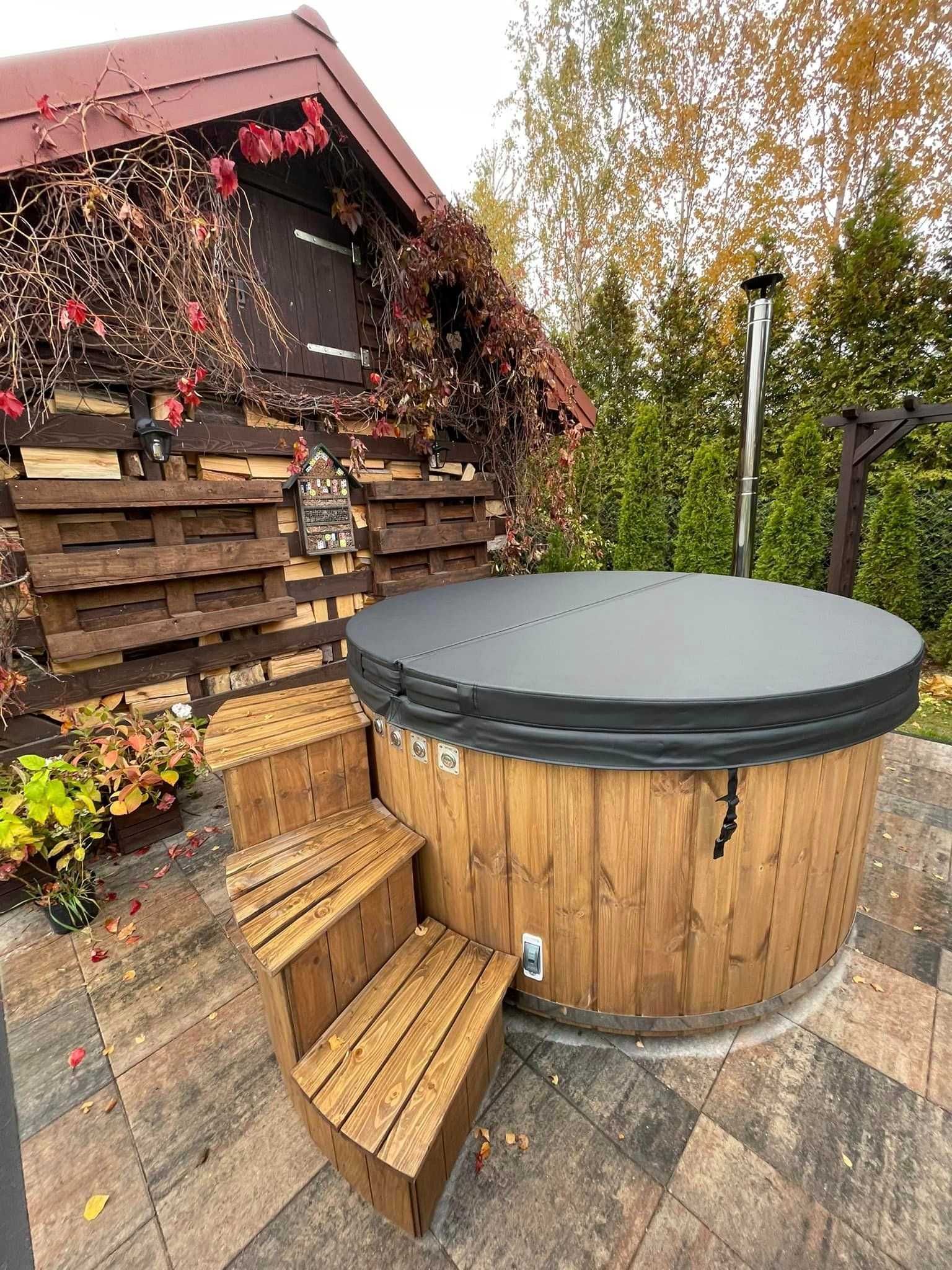 Jacuzzi ogrodowe Balia z włókna szklanego z piecem zintegrowanym 2,0m