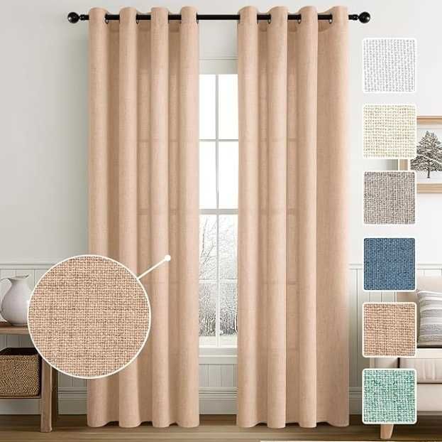 Zasłony PUDROWY róż/Łososiowe 140x215 2 sztuki BOHO