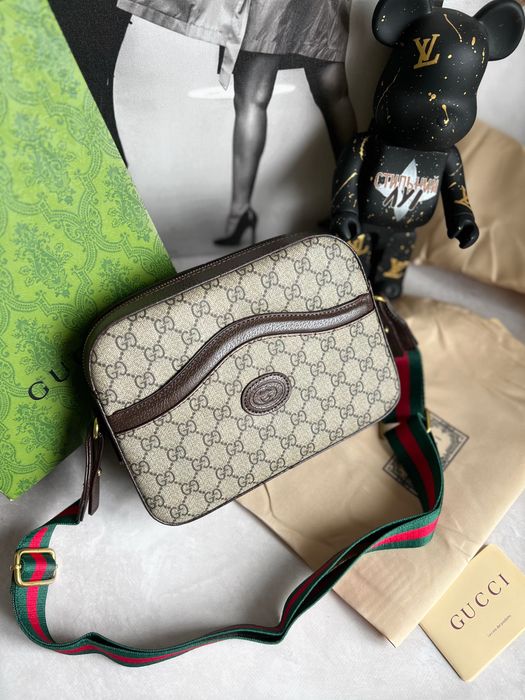 Сумка чоловіча Gucci Гуччі гуччи GG шкіряна мужская коричнева кожа