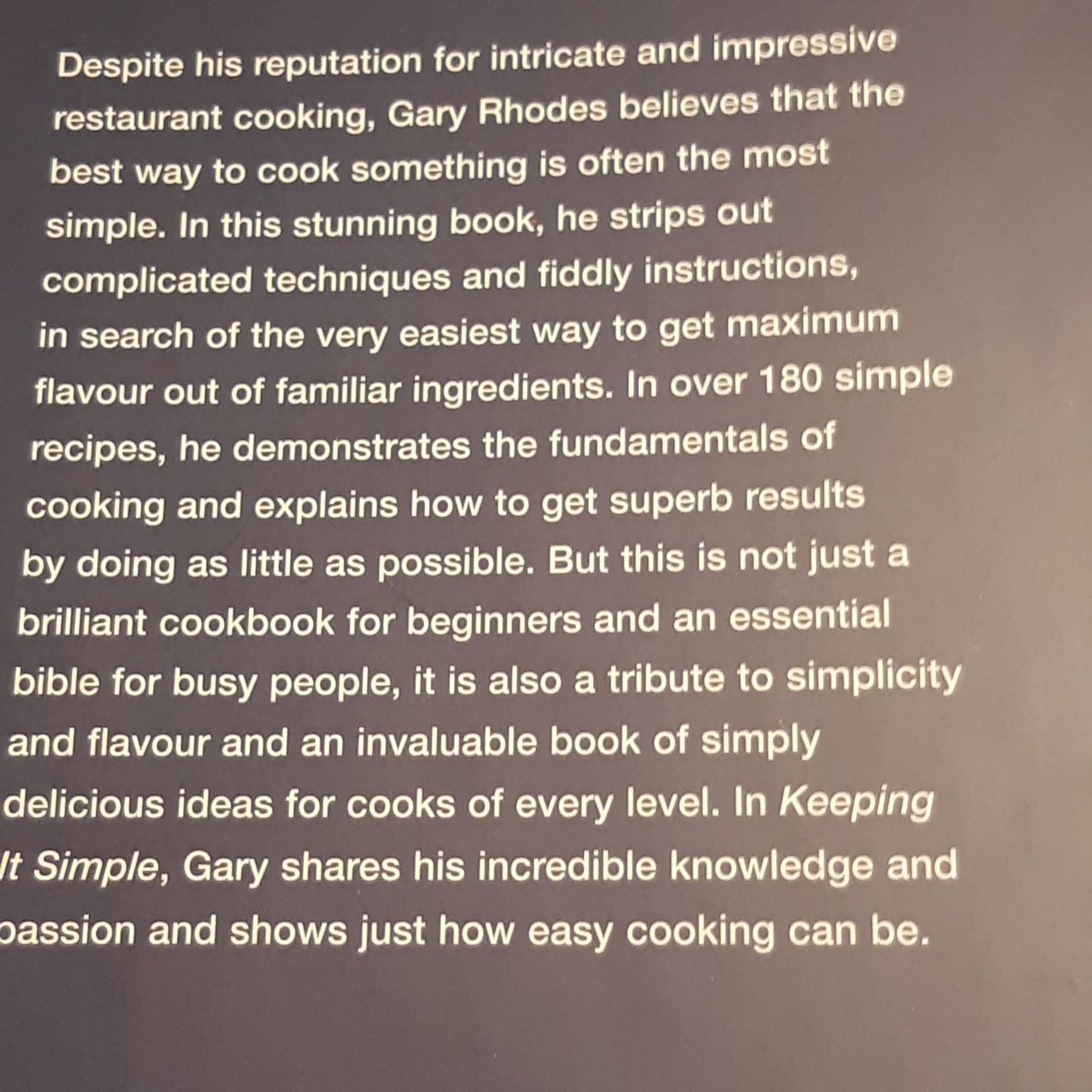 Gary Rhodes Keeping it simple Książka kucharska