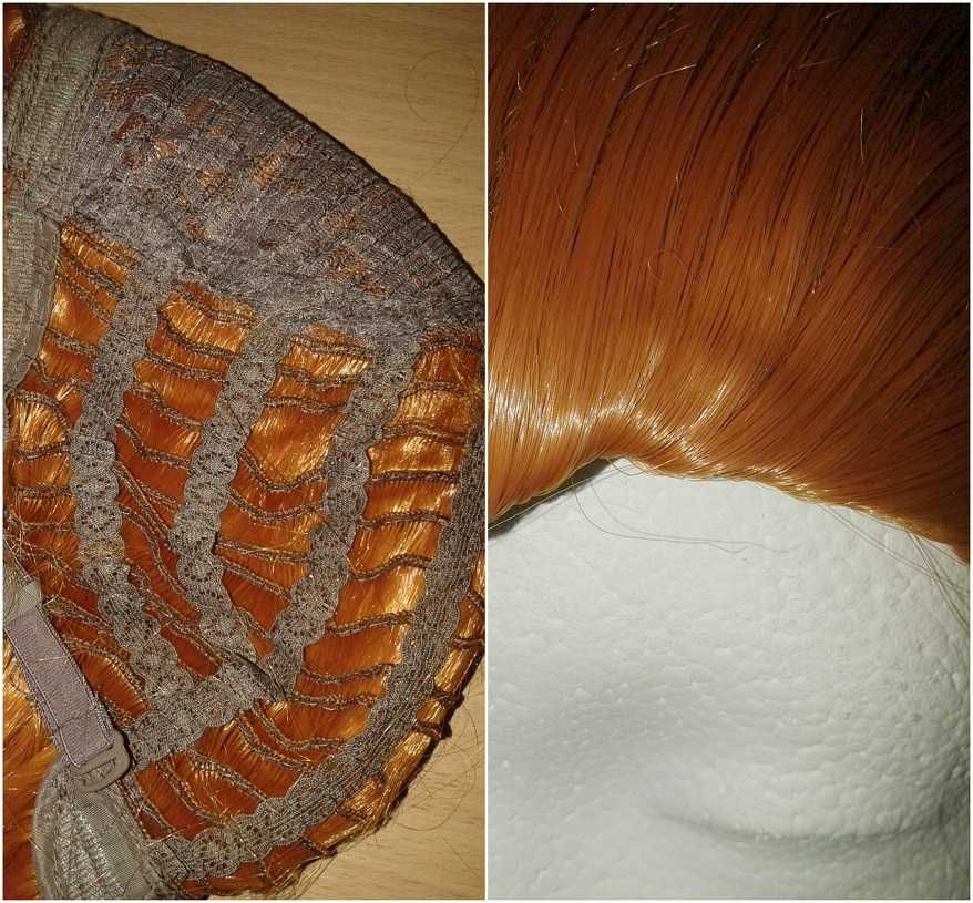 X-men Xmen Raven ruda pomarańczowa peruka bez grzywki zaczesana wig