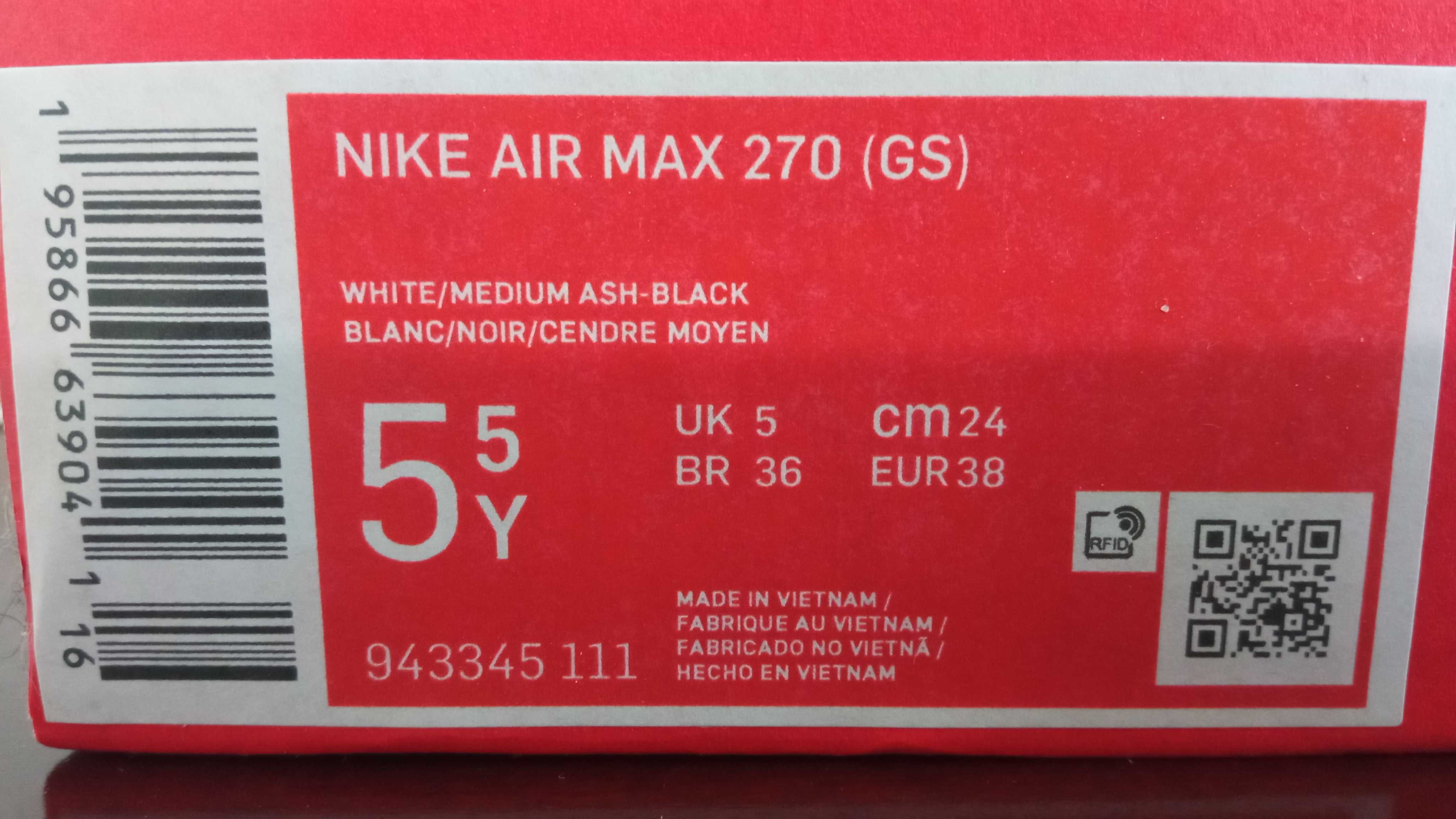 38 Buty Nike Air Max 270 White Red Black