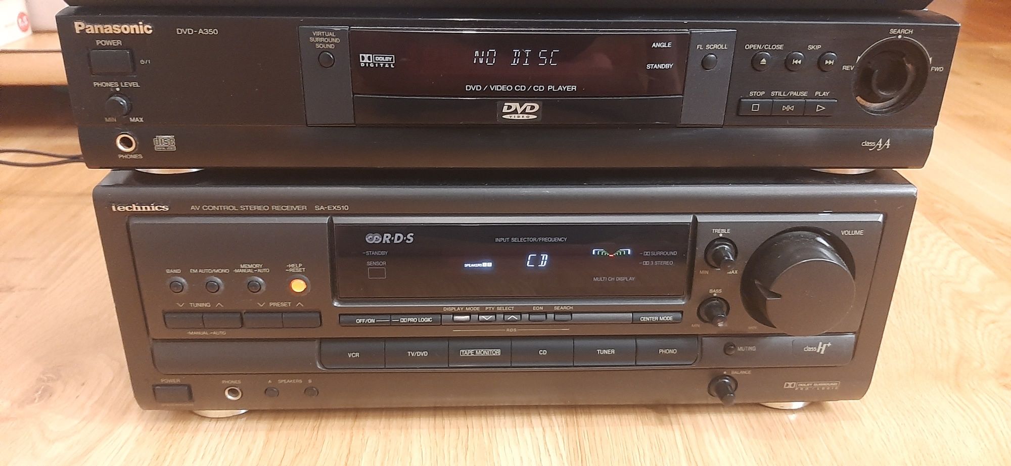 Technics SA-EX510,RS-D400 Panasonic DVD-A350E  Uszkodzone