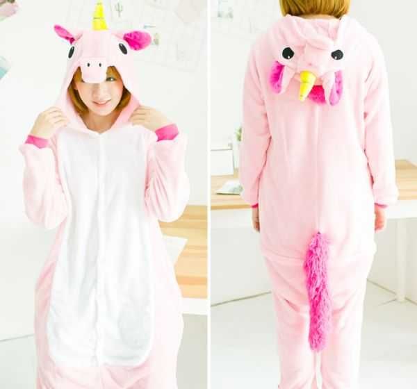 PIŻAMA JEDNOROŻEC RÓŻOWY strój kostium kigurumi wzrost 155 - 165 cm