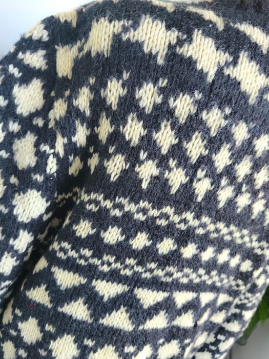 Handmade wełniany kardigan / sweter robiony na drutach