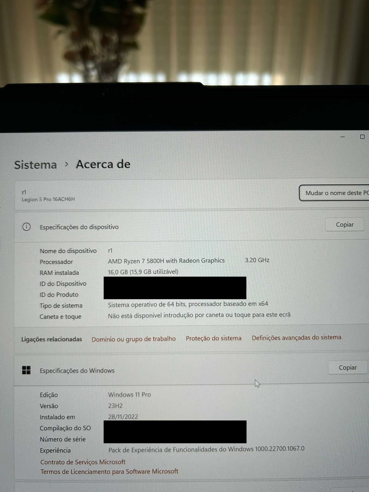 Portátil Gaming - Lenovo Legion 5 Pro - Ryzen 7 + RTX 3070