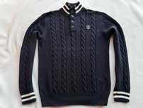 GANT _ Granatowy bawełniany męski grubszy sweter XL