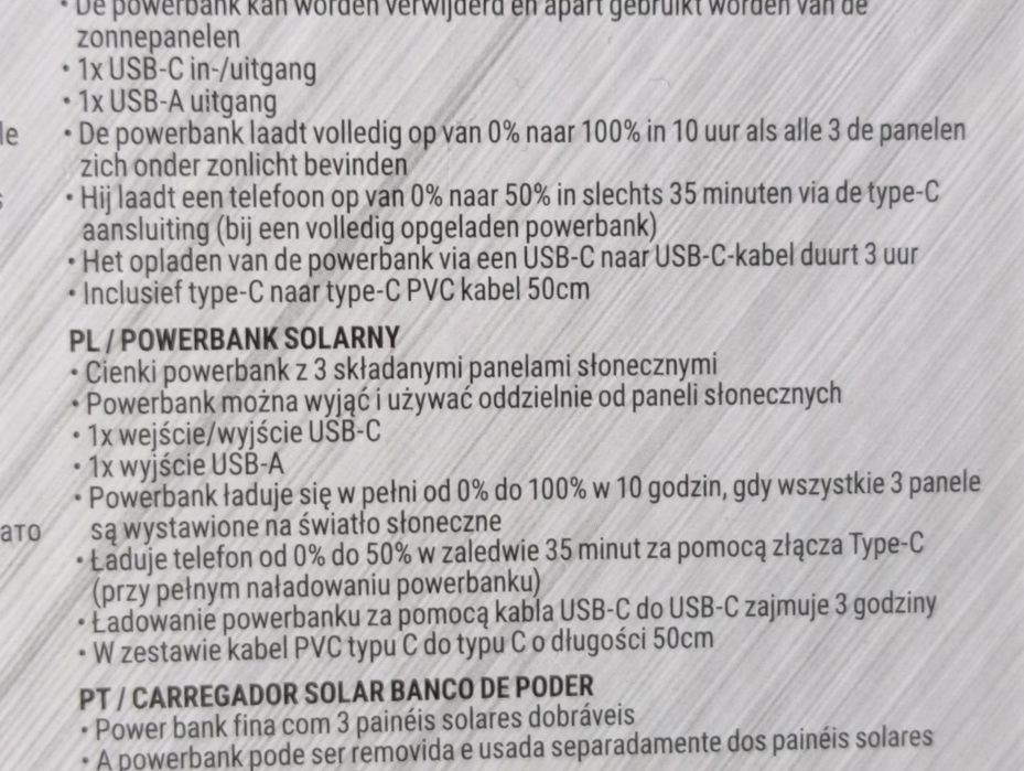 Powerbank Solar 10000mAh