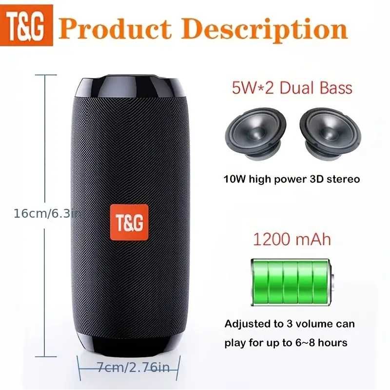 Caixa de Coluna Bluetooth TG-117 TF Verde