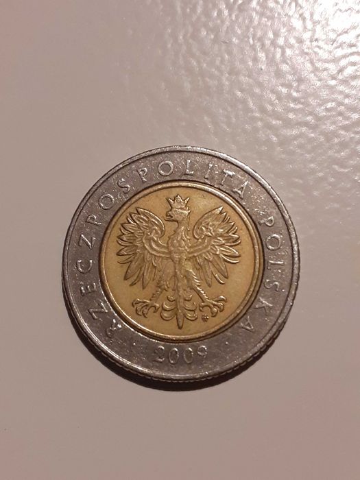 Moneta 5zł 2009 destrukt defekt menniczy